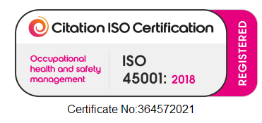 ISO badge white