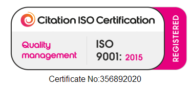 ISO badge white
